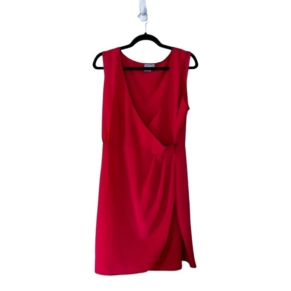 ASOS Sleeveless Faux Wrap Hot Pink Mini Dress Sz 12 - Picture 3 of 4